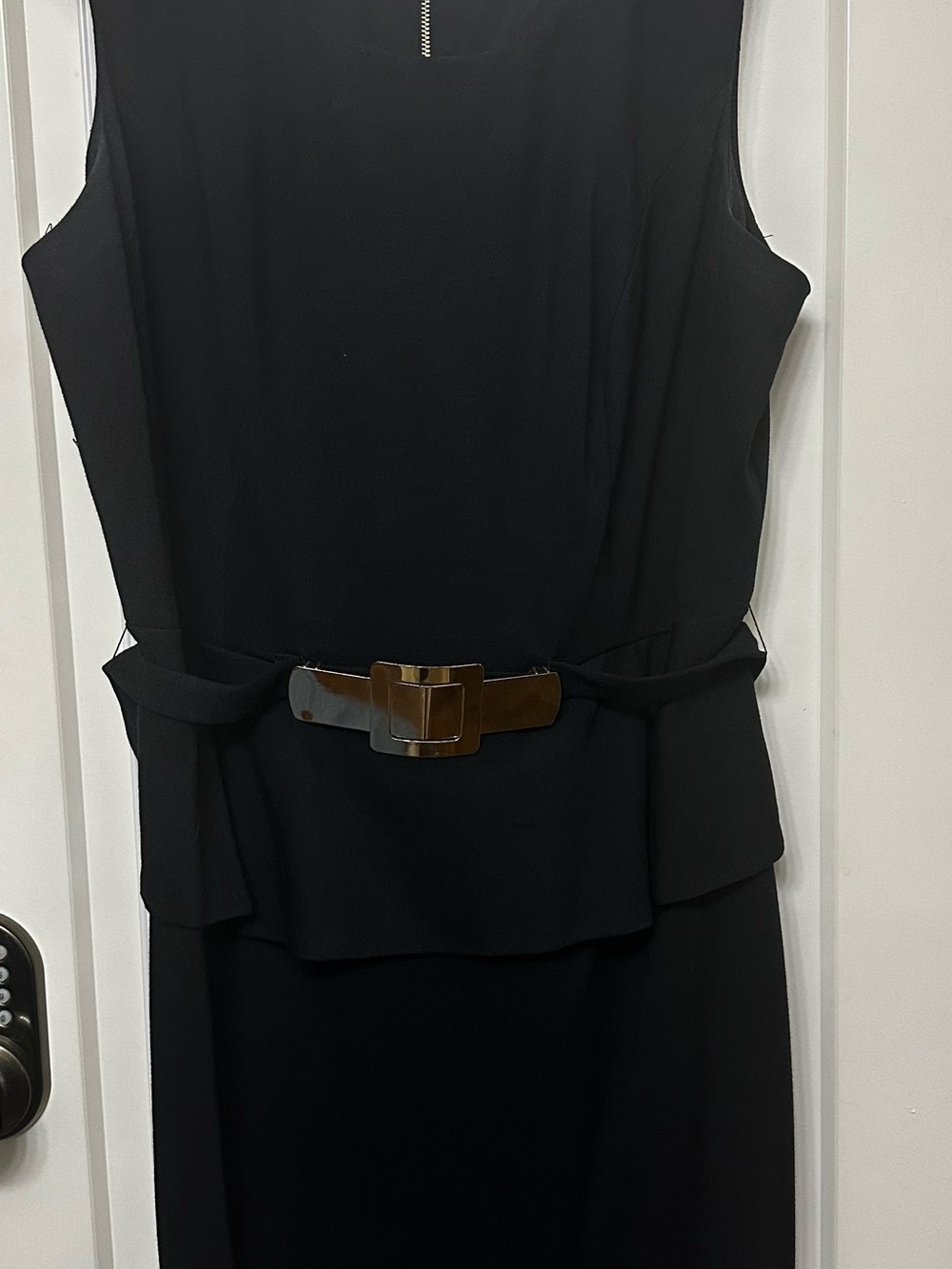 Alfani Black Sleeveless Dress with Gold Zipper Detail